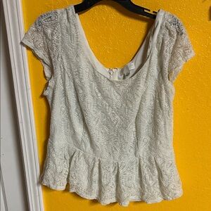 Forever 21 Cream Lace Blouse